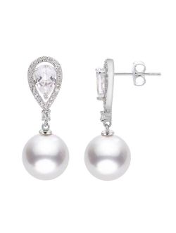 PearLustre by Imperial Freshwater Cultured Pearl & White Topaz Drop Earrings