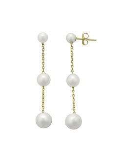 PearLustre by Imperial Freshwater Cultured Pearl 10k Gold Linear Drop Earrings