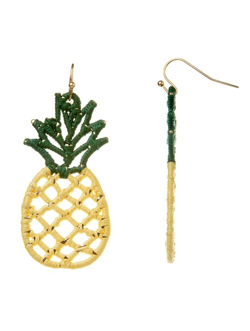 Little Co. by Lauren Conrad LC Lauren Conrad Thread-Wrapped Pineapple Drop Earrings