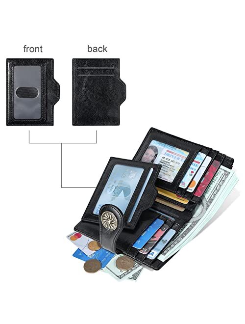 Travelambo Women's Small Wallet with Coin Purse RFID Blocking Compact Ladies' Bifold Keychain Wallet (Lemon Yellow)