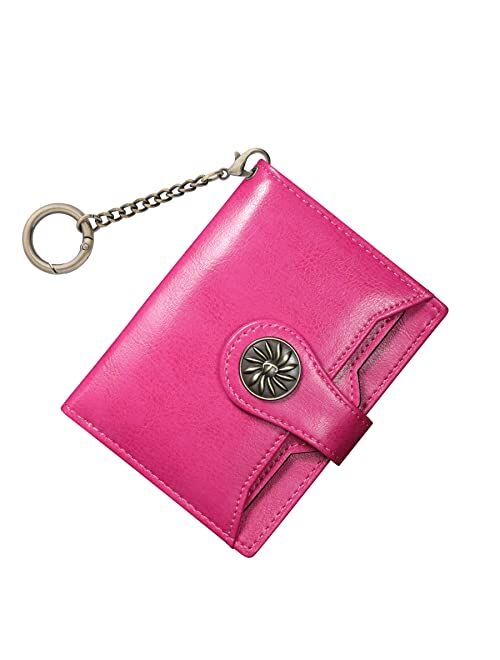 Travelambo Women's Small Wallet with Coin Purse RFID Blocking Compact Ladies' Bifold Keychain Wallet (Lemon Yellow)