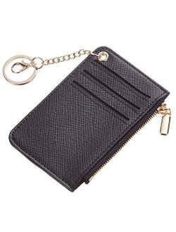 Toughergun Womens Keychain Wallet Slim Front Pocket Minimalist RFID Blocking Credit Card Coin Change Holder Purse Wallet(Lotus Pink)