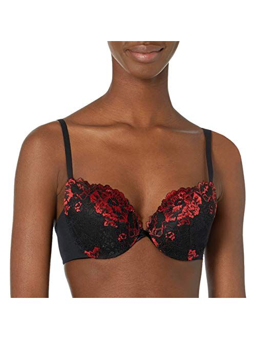 Maidenform Underwire Demi Bra, Best Push-Up Bra with Wonderbra Technology, Smoothing Lace-Trim Bra with Push-Up Cups