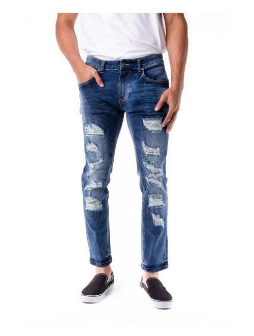 X-RAY Men's Stretch Distressed Skinny Jeans