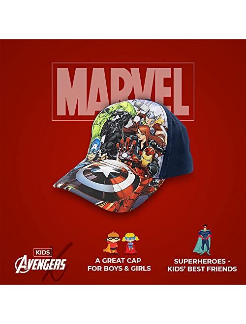 Disney Marvel Avengers, Captain America, Hulk, Ironman Flat Brim Baseball Cap Hat, Boys Ages 5-17