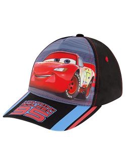 Little Cars Toddler Baseball Hat for Boys Size 2-4 or 4-7Lightning McQueen Kids Cap, Black, 2-4T