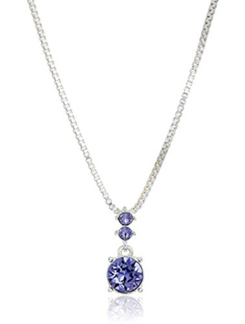 NINE WEST Silver-Tone and Purple Necklace and Earrings Set