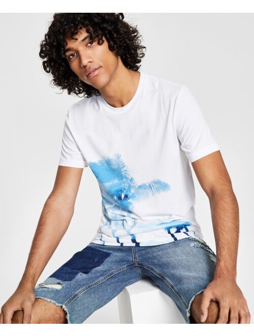 SUN + STONE Men's Palm Tree Graphic T-Shirt, Created for Macy's