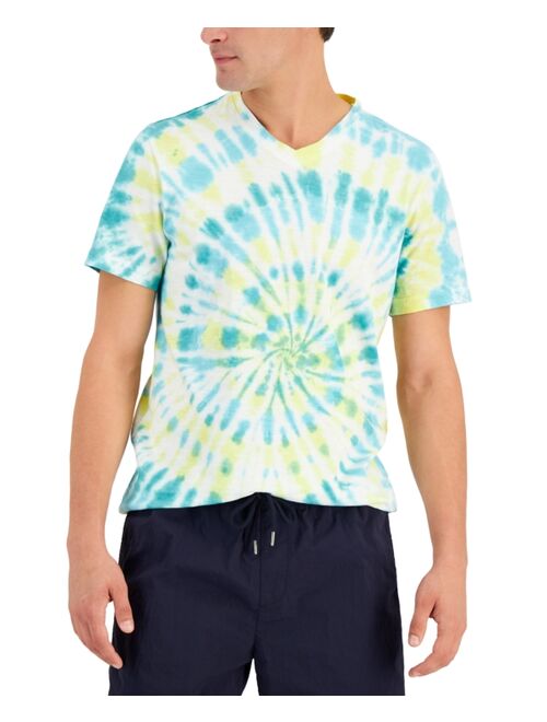 SUN + STONE Men's V-Neck Tie-Dye T-Shirt