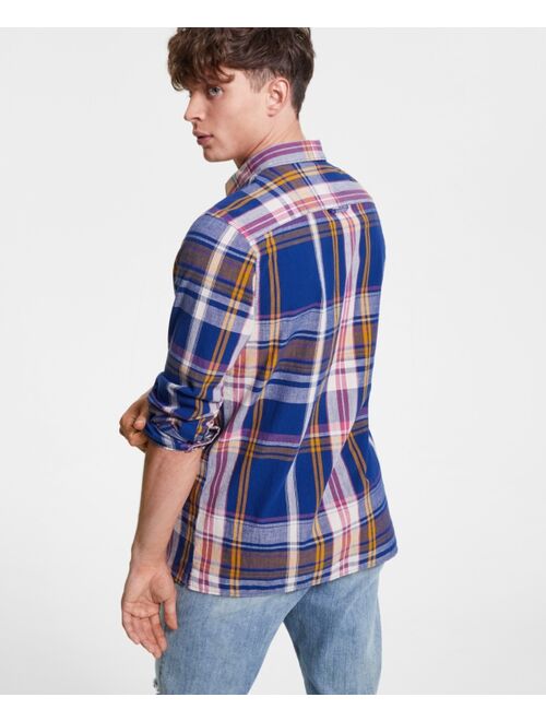 SUN + STONE Men's Reese Regular-Fit Plaid Shirt, Created for Macy's