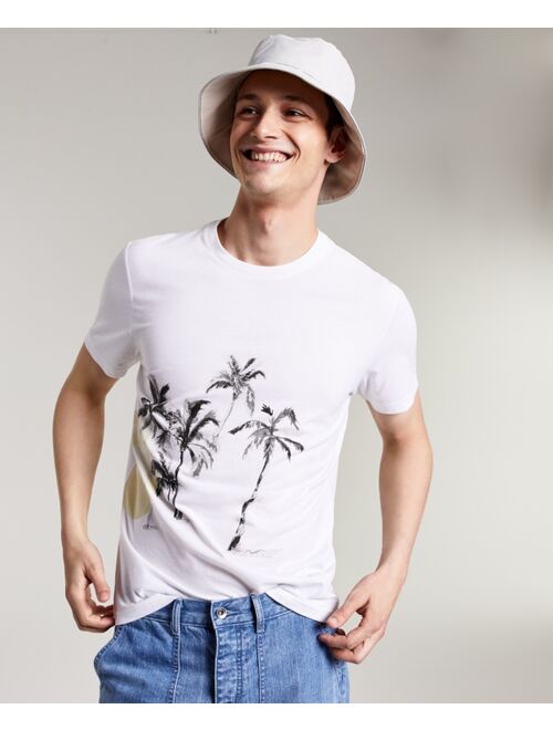 SUN + STONE Men's Palm Print T-Shirt, Created for Macy's