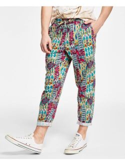 Men's Nolan Regular-Fit Geo-Print Cropped Drawstring Pants, Created for Macy's