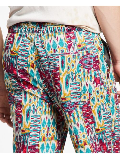SUN + STONE Men's Nolan Regular-Fit Geo-Print Cropped Drawstring Pants, Created for Macy's