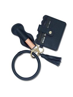 N\A Keychain Bracelet Wristlet Bangle Key Ring Wallet Purse Pocket Card Holder Tassel Keychains for Woman Girls