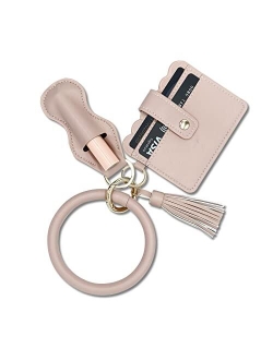 N\A Keychain Bracelet Wristlet Bangle Key Ring Wallet Purse Pocket Card Holder Tassel Keychains for Woman Girls