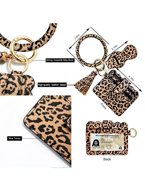 N\\A Keychain Bracelet Wristlet Bangle Key Ring Wallet Purse Pocket Card Holder Tassel Keychains for Woman Girls