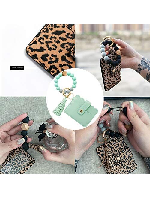 Erythem Keychain Wallet Wristlet For Women/Girls,Keychains Silicone Bangle Key Ring Bracelet Car Key Ring