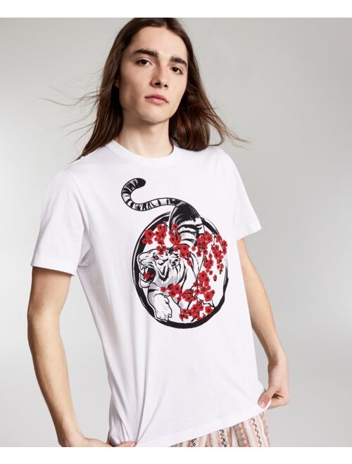 SUN + STONE Men's Tiger Graphic T-Shirt, Created for Macy's