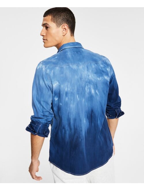 SUN + STONE Men's Jeremiah Dip Dye Shirt, Created for Macy's