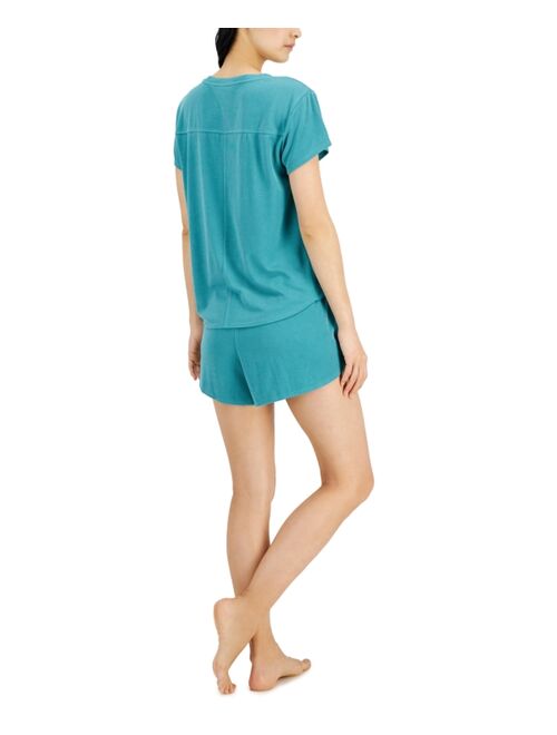 Alfani Pocket T-Shirt & Tulip-Hem Shorts Pajama Set, Created for Macy's