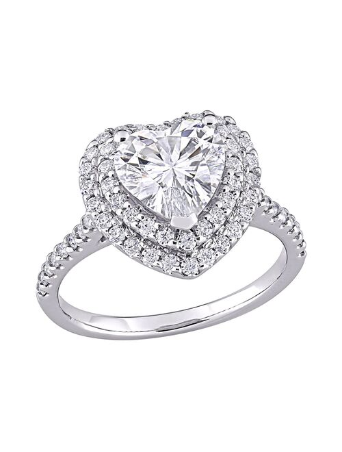 Stella Grace 10k White Gold 2 5/8 Carat T.W. Lab-Created Moissanite Heart Engagement Ring