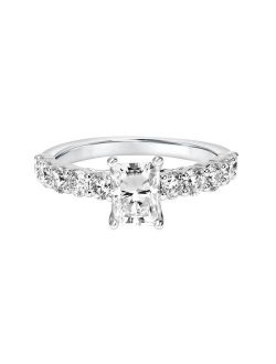 Sterling Silver 2 Carat T.G.W. Lab-Created Moissanite Engagement Ring