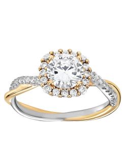 PRIMROSE Sterling Silver Cubic Zirconia Cushion Halo Ring