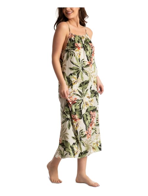 LINEA DONATELLA Women's Maren Printed Satin Sleeveless Gown