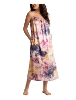 LINEA DONATELLA Women's Aurora Printed Satin Sleeveless Gown