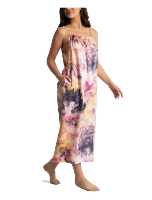 LINEA DONATELLA Women's Aurora Printed Satin Sleeveless Gown