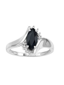 Gemminded 10k Gold Onyx & Diamond Accent Bypass Ring