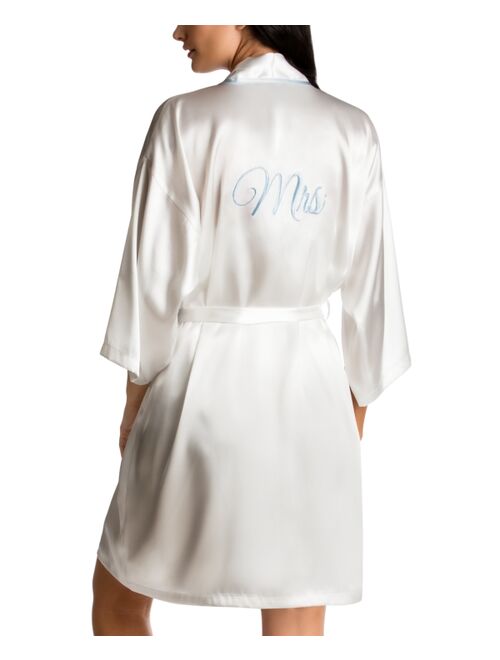LINEA DONATELLA 'Mrs' Satin Wrap Bridal Robe, Chemise Nightgown Set
