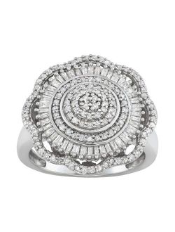 1 Carat Diamond Sterling Silver Ring