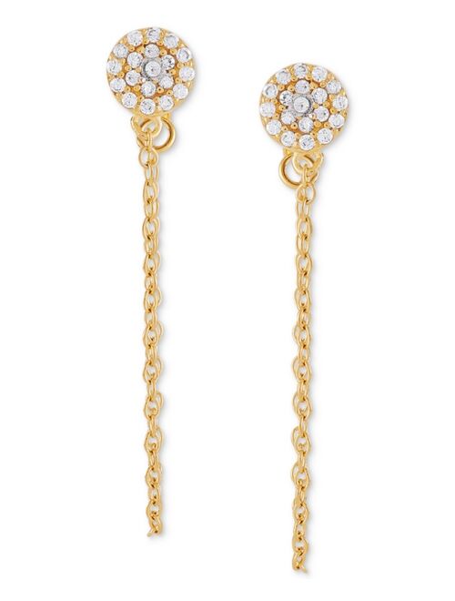 GIANI BERNINI Cubic Zirconia Cluster Chain Drop Earrings in 14k Gold-Plated Sterling Silver, Created for Macy's (Also in Sterling Silver)