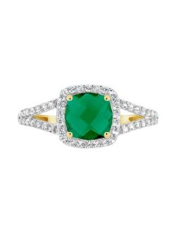10K Yellow Gold 7mm Cushion Gemstone Ring