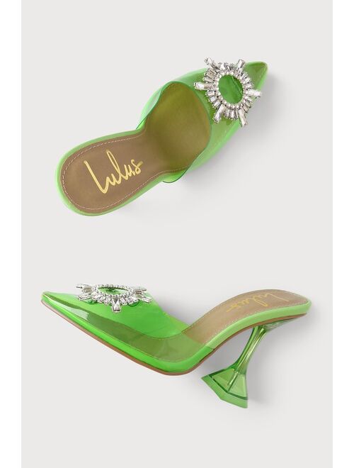 Lulus Midnight Lime Pointed-Toe Heels