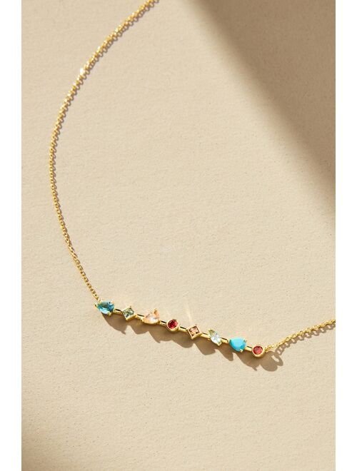Anthropologie Gold-Plated Sterling Silver Bar Necklace