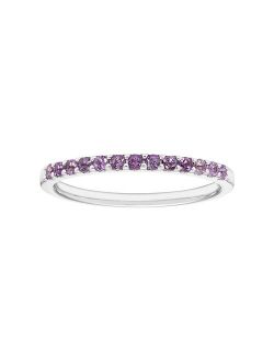 14k White Gold Amethyst Stackable Ring