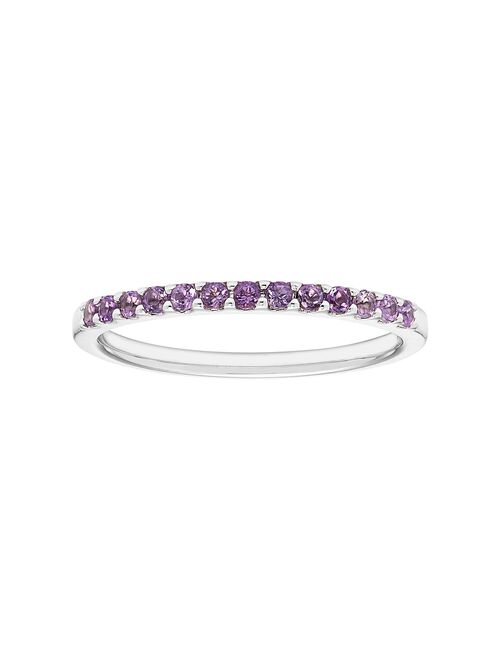 14k White Gold Amethyst Stackable Ring