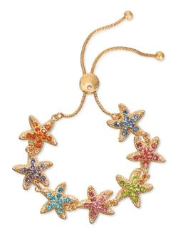 Gold-Tone Crystal Starfish Slider Bracelet, Created for Macy's