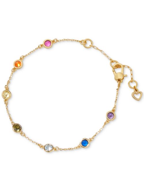 KATE SPADE NEW YORK Gold-Tone Rainbow Crystal Flex Bracelet