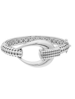 Sterling Silver Textured Loop Bangle Bracelet
