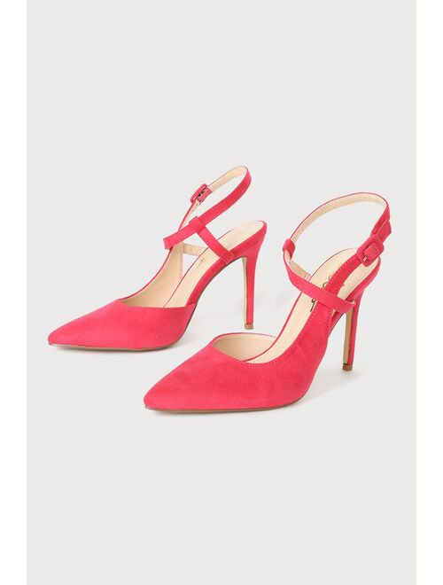 Lulus Jenlove Hot Pink Pointed-Toe Pumps