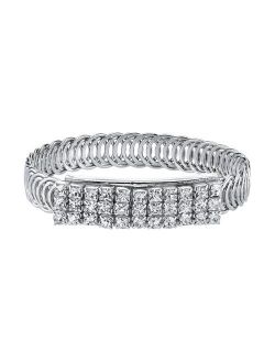 1928 Crystal Overlapping Circle Bangle Bracelet