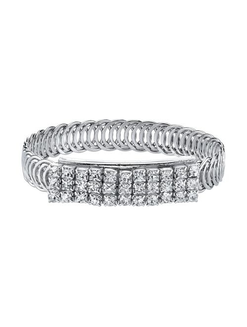 1928 Jewelry 1928 Crystal Overlapping Circle Bangle Bracelet