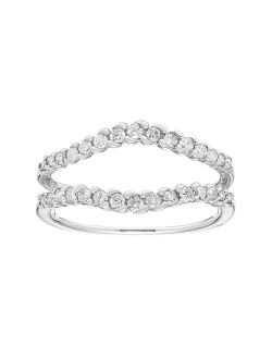 The Regal Collection 14k White Gold 3/8 Carat T.W. Diamond Enhancer Wedding Ring