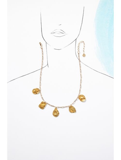 Anthropologie Gold Charm Chain Necklace