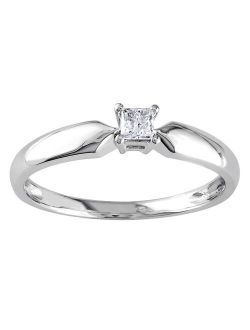 Stella Grace 10k White Gold 1/10 Carat T.W. Diamond Solitaire Engagement Ring