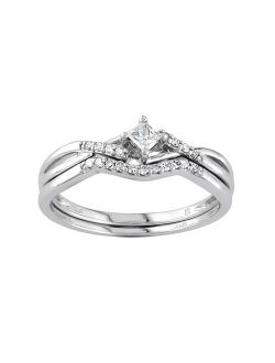 Diamond Engagement Ring Set in 10k White Gold (1/5 Carat T.W.)