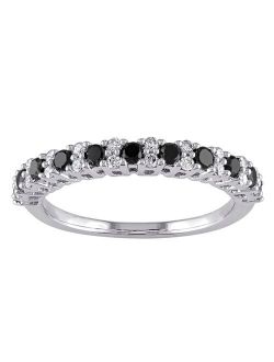 Stella Grace 10k White Gold 1/2 Carat T.W Black & White Diamond Anniversary Band Ring